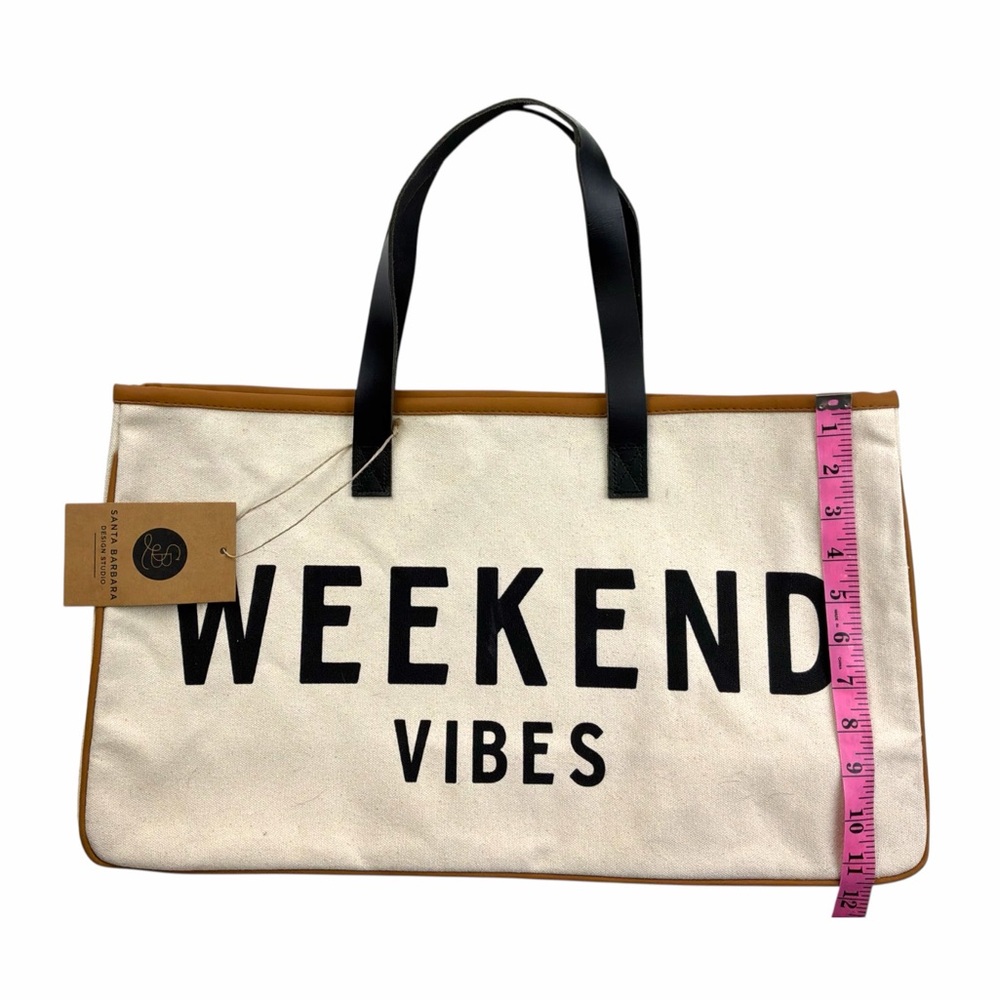 NWT Santa Barbara Design Studio WEEKEND VIBES Canvas Tote Bag - Picture 5 of 6